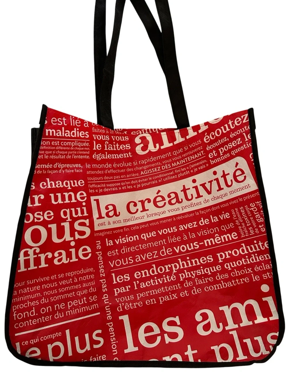 Lululemon Red Graphic manifestos Tote Bag in French large size tote